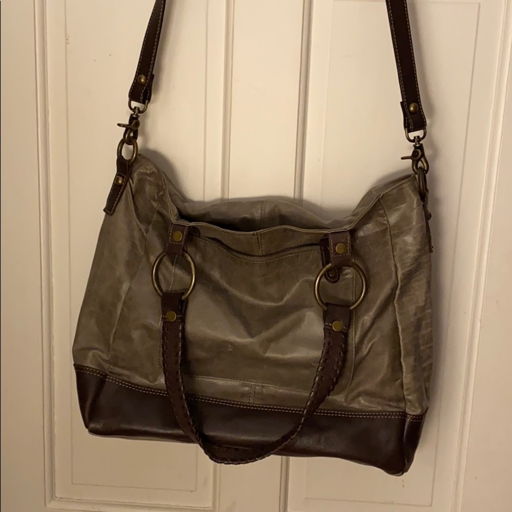 Latico genuine leather brown and grey purse